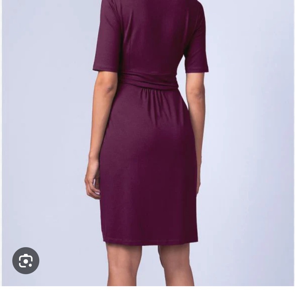 Seraphine Purple Wrap Tie Front Midi Dress